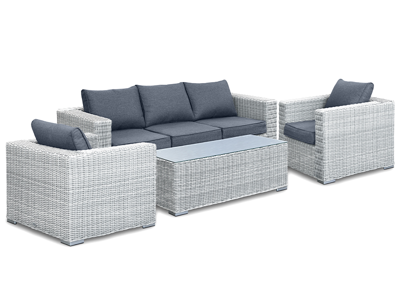 Rattan furniture set OUTDOOR Florida (3-seater sofa, 2 armchairs, table)