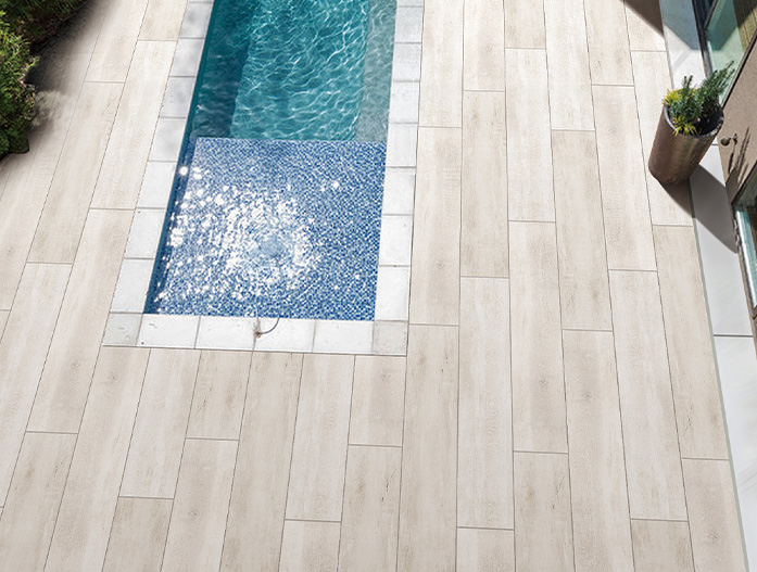 Tiles of porcelain OUTDOOR SCANDINAVIA. Color Ivory wood Tiles of porcelain OUTDOOR SCANDINAVIA. Color Ivory wood