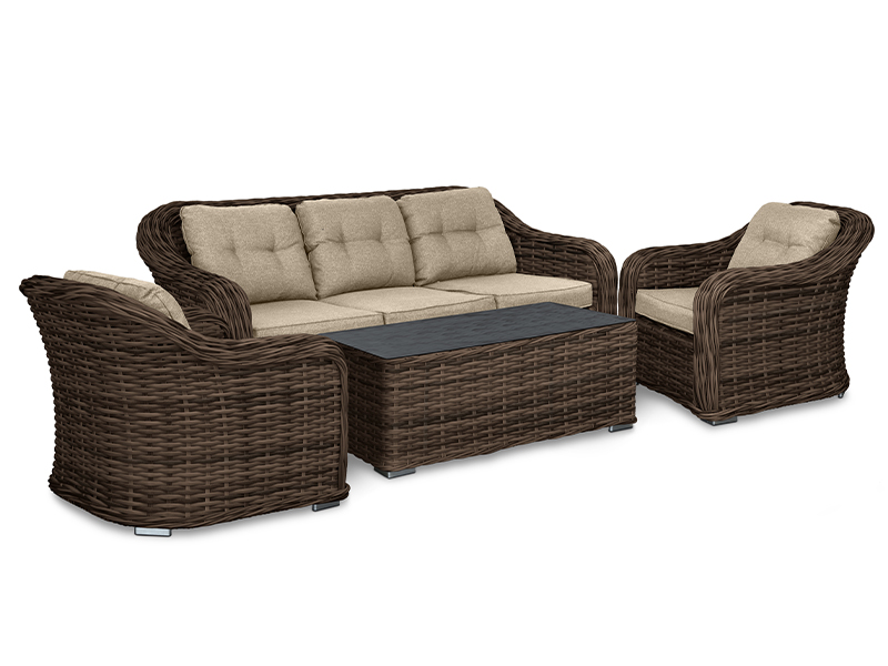 Rattan furniture set OUTDOOR Casablanca (3-seater sofa, 2 seats, table)