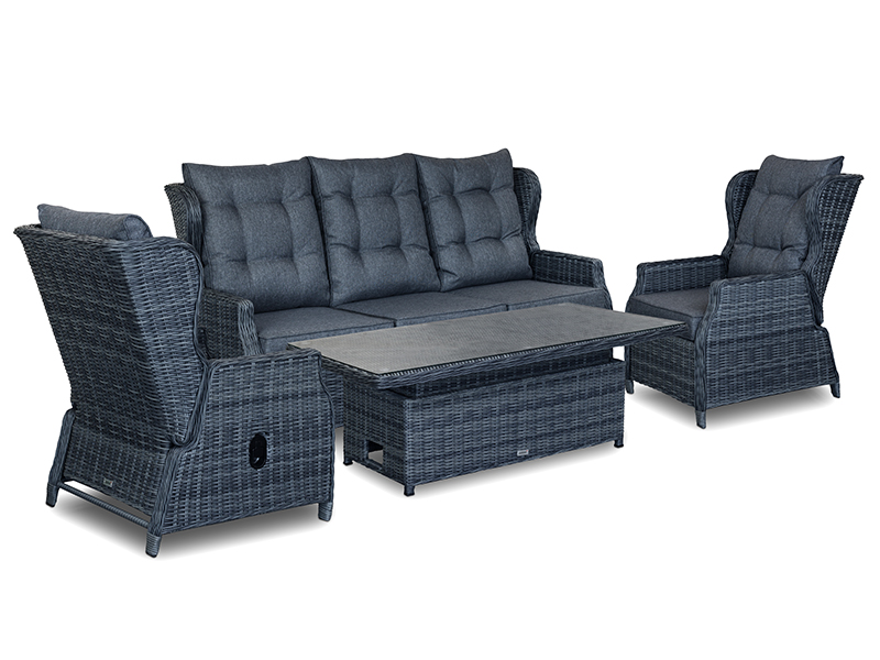 Rattan furniture set OUTDOOR Valensia (3-seater sofa, 2 armchairs, table)