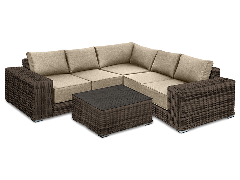 Rattan furniture set OUTDOOR Santorini (corner sofa, table)