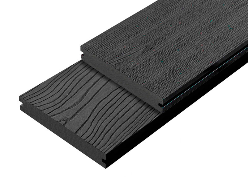 Decking WPC Outdoor 3D STORM/OCEAN full-bodied. Color Black