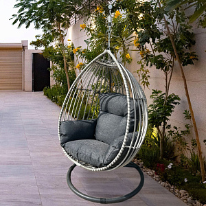 Hanging chair "cocoon" Samui made of rattan Outdoor. Light mix