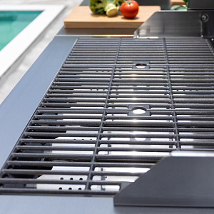 Modular grill kitchen OUTDOOR CHEFGRILL comfort plus. Anthracite/teak finish
