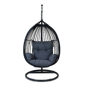 Hanging chair "cocoon" Samui made of rattan Outdoor. Black