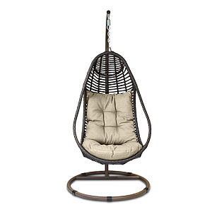 Hanging chair "cocoon" Sorrento made of rattan Outdoor. Brown