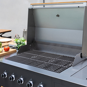 Modular grill kitchen OUTDOOR CHEFGRILL comfort plus premium. Anthracite/teak finish