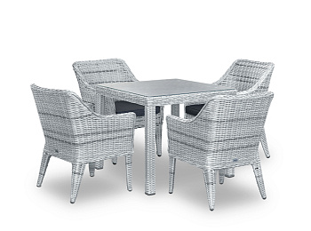 Rattan furniture set OUTDOOR Fiji (table, 4 chairs), narrow weave