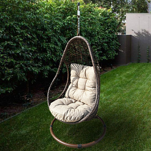 Hanging chair "cocoon" Sorrento made of rattan Outdoor. Brown