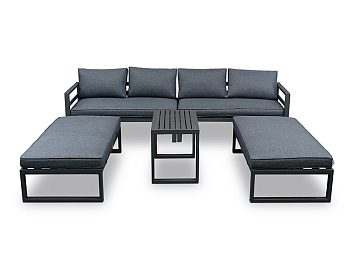 Modular furniture set OUTDOOR Ontario (2 sofas (left/right), 2 benches, coffee table)