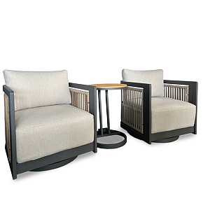 Coffee furniture set OUTDOOR Verona (2 chairs, coffee table). Cappuccino/graphite