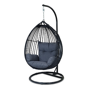 Hanging chair "cocoon" Samui made of rattan Outdoor. Black