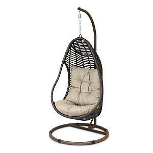 Hanging chair "cocoon" Sorrento made of rattan Outdoor. Brown