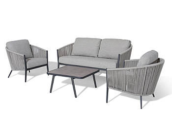 Furniture set of rope OUTDOOR Alicante (2-seater sofa, 2 armchairs, coffee table)