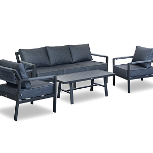 Furniture set OUTDOOR Toronto (3-seater sofa, 2 armchairs, table). Graphite