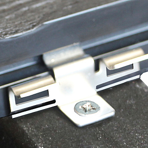 Intermediate fastener KRONEX for metal profile frame and WPC lag. Silver